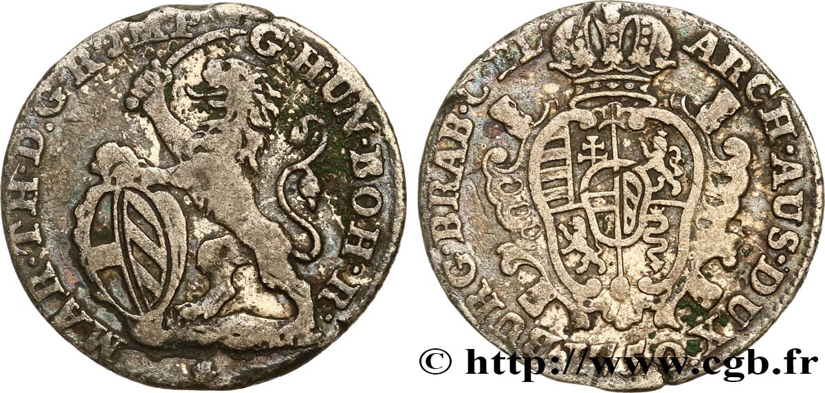 BELGIO - PAESI BASSI AUSTRIACI 1 Escalin au lion 1750 Anvers q.BB/BB 