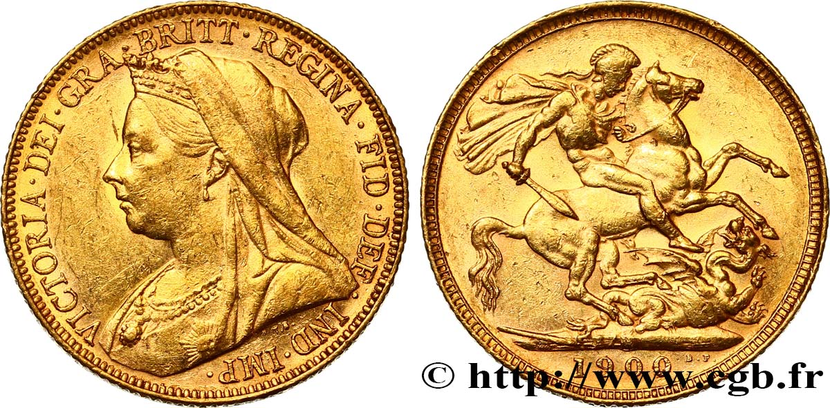 AUSTRALIE 1 Souverain Victoria type “Old Head” 1900 Melbourne SUP/TTB+ 