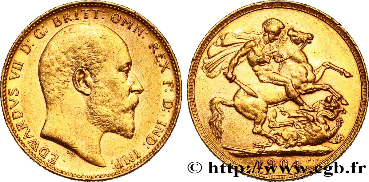 AUSTRALIA 1 Souverain Edouard VII 1904 Perth EBC 