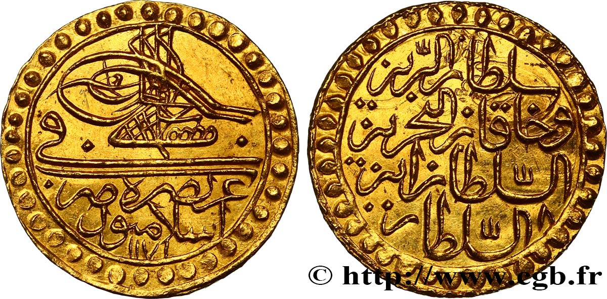TURQUIE 1 Zeri Mahbub Mustafa III, AH 117 1766  SPL 