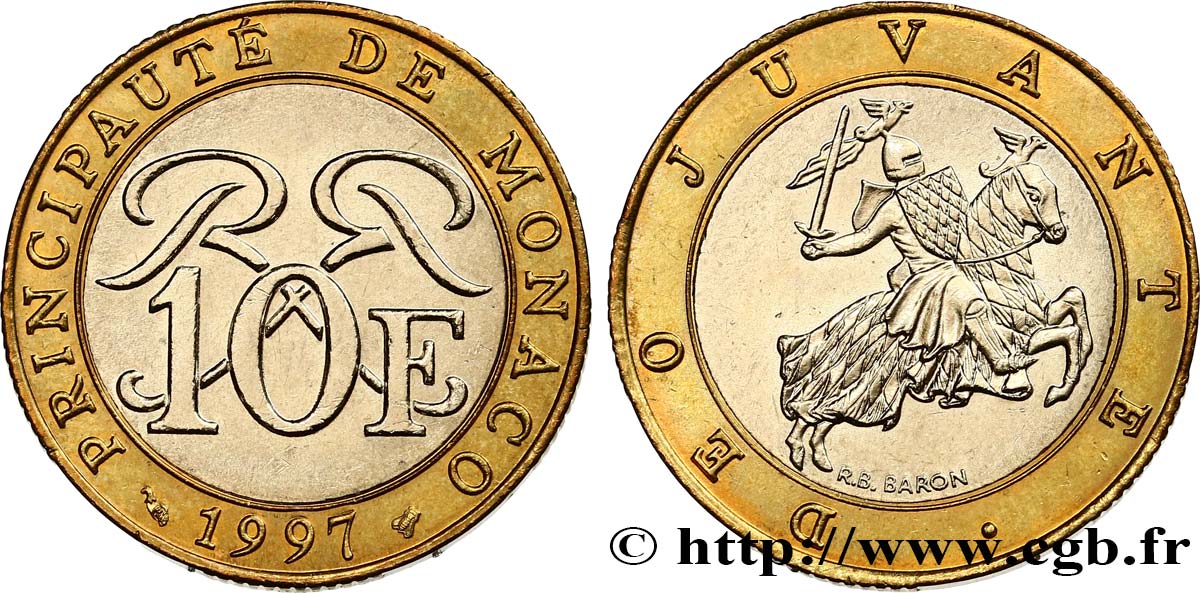 MONACO 10 Francs Rainier III 1997 Paris SPL 