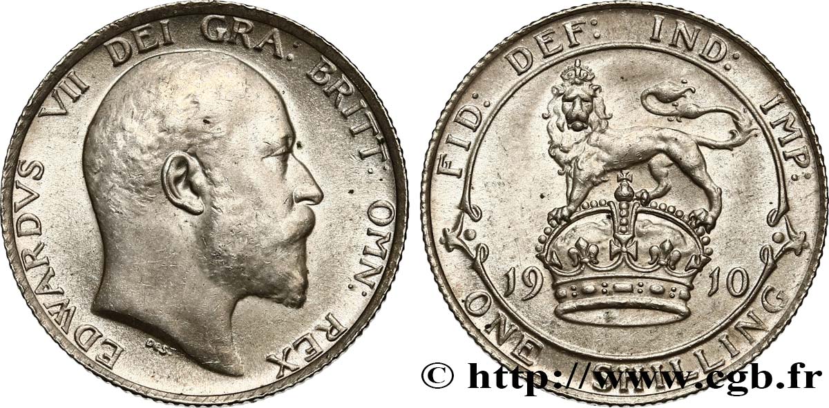 ROYAUME-UNI 1 Shilling Edouard VII 1910  SPL 