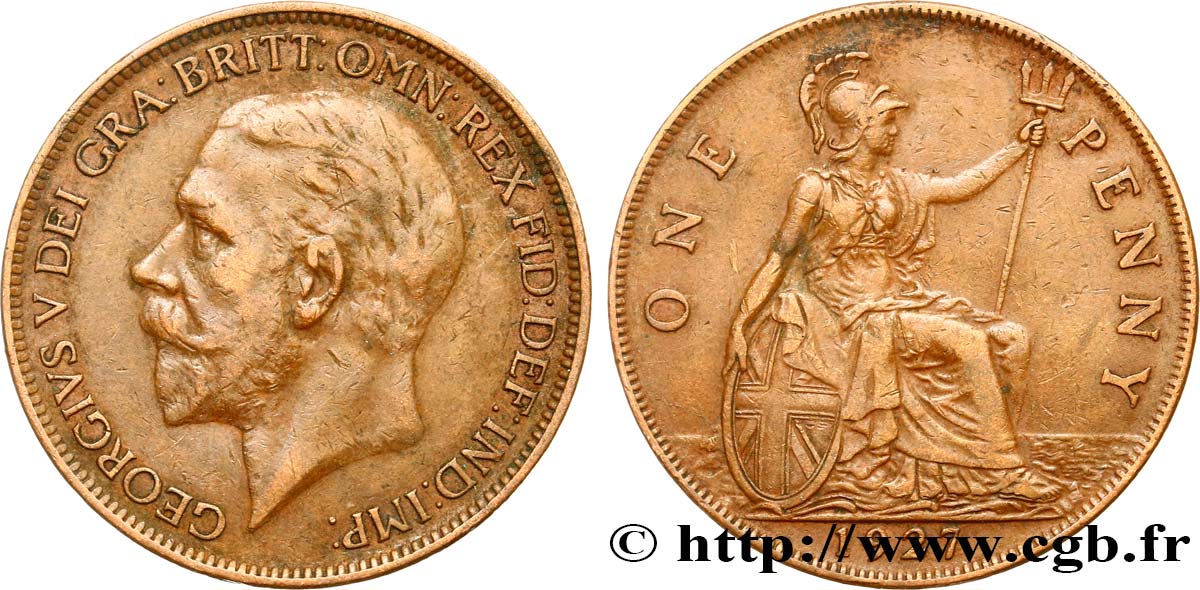 REGNO UNITO 1 Penny Georges V 1927  BB 