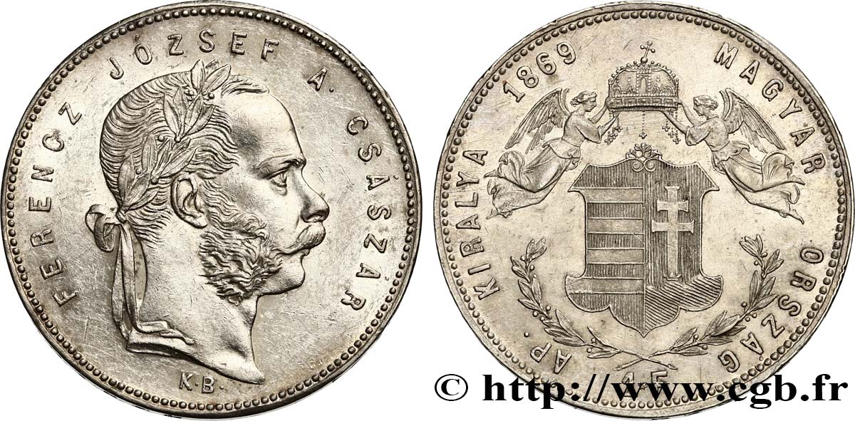 HUNGARY 1 Forint François-Joseph 1869 Kremnitz MS 