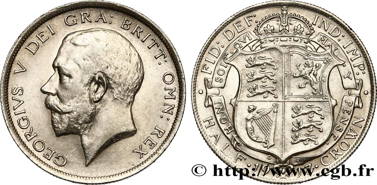 REGNO UNITO 1/2 Crown Georges V 1917 Londres MS 