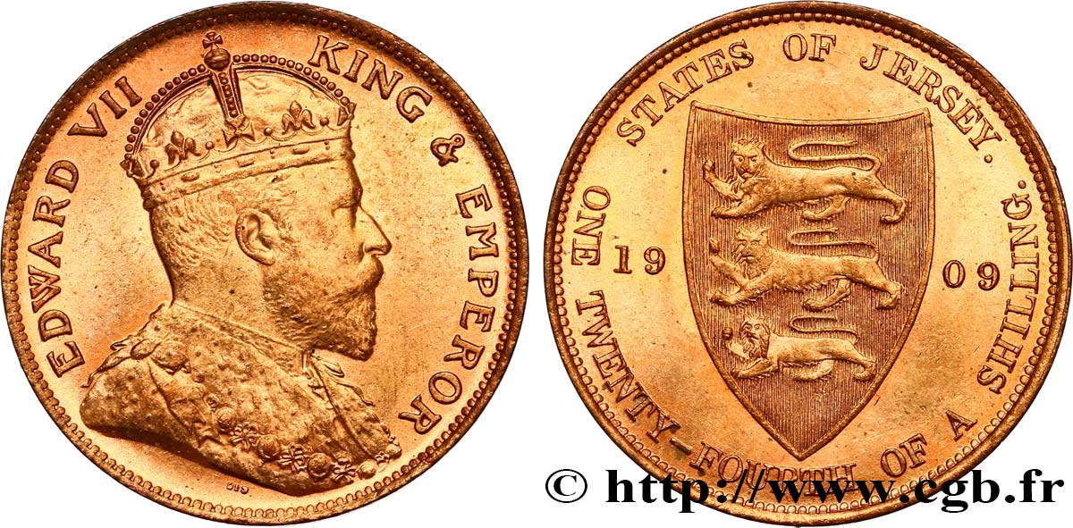 ISLA DE JERSEY 1/24 Shilling Edouard VII 1909  FDC 
