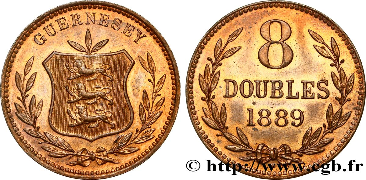 GUERNSEY 8 Doubles 1889 Heaton MS 