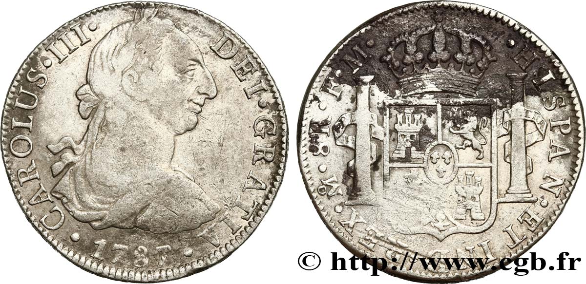 MESSICO 8 Reales Charles IV 1787 Mexico MB 