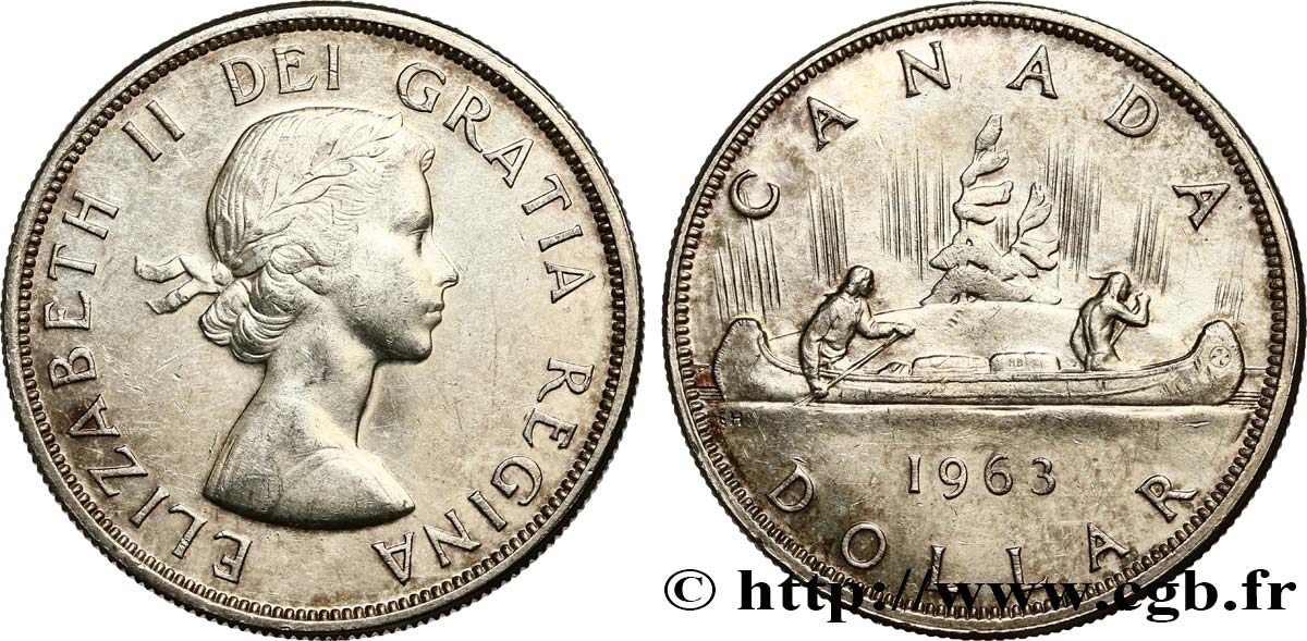 CANADá
 1 Dollar Canoë avec indien 1963  EBC 