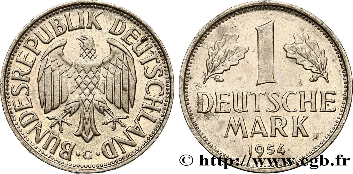 GERMANY 1 Mark 1954 Karlsruhe AU 
