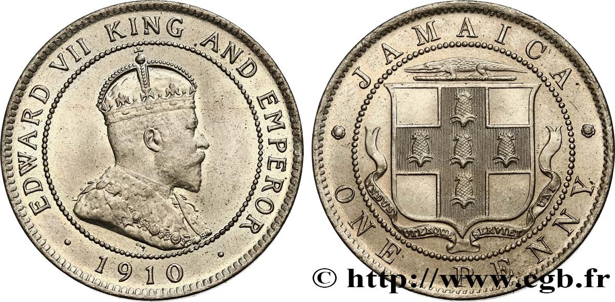 JAMAICA 1 Penny Édouard VII 1910  SC 