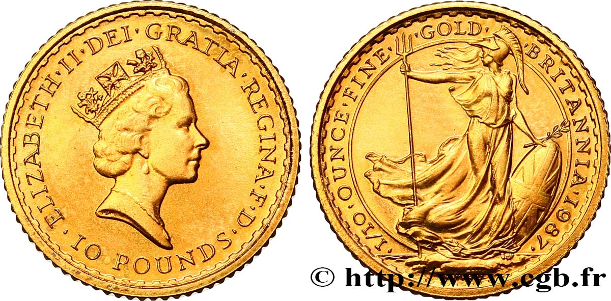 UNITED KINGDOM 10 Pounds Britannia 1987  MS 