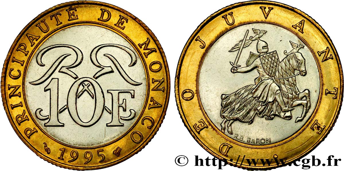 MONACO 10 Francs Rainier III 1995 Paris SPL 