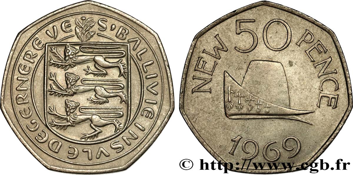 GUERNSEY 50 New Pence 1969  AU 