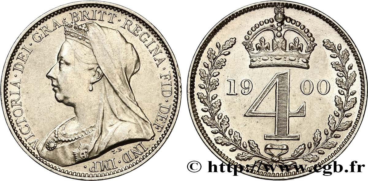 UNITED KINGDOM 4 Pence 1900 Londres AU 
