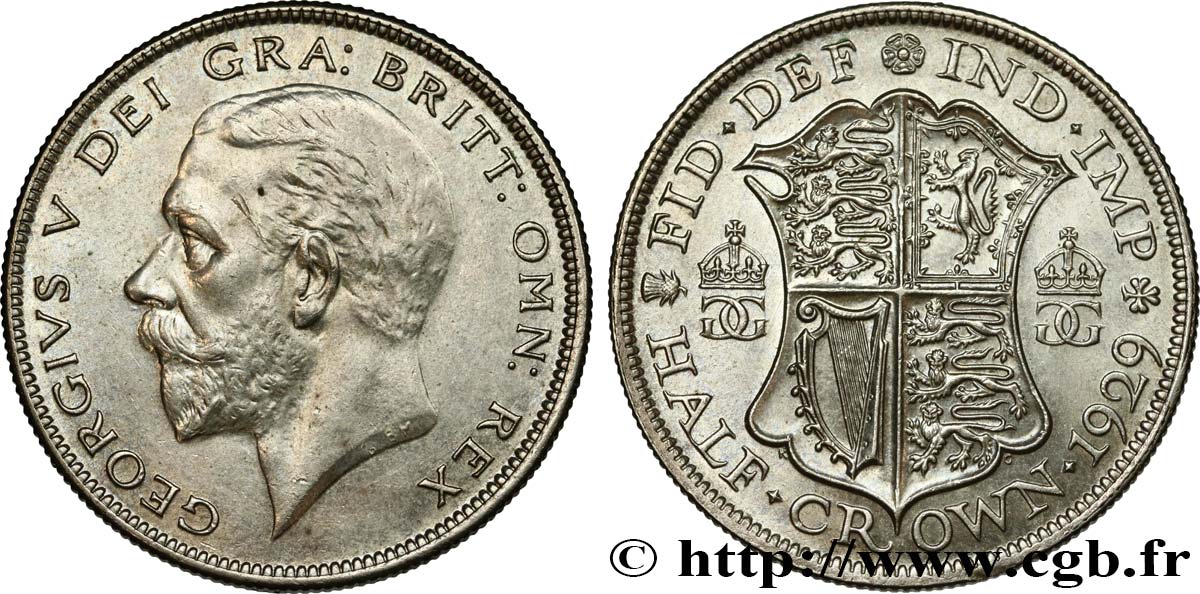 REINO UNIDO 1/2 Crown Georges V 1929  EBC/SC 