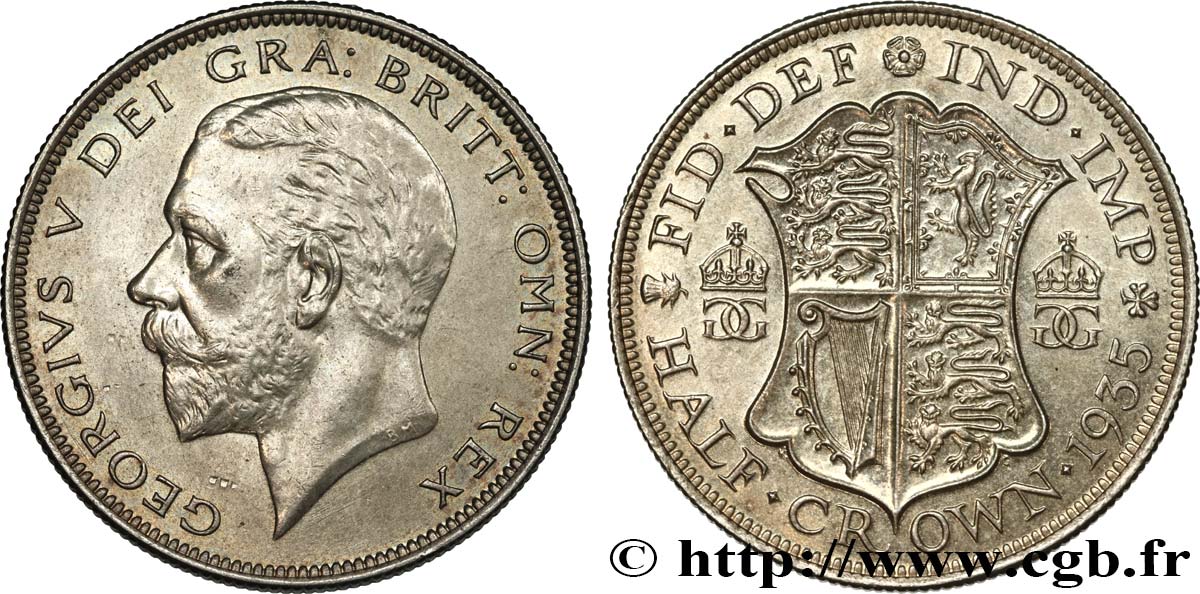 REINO UNIDO 1/2 Crown Georges V 1935  SC 