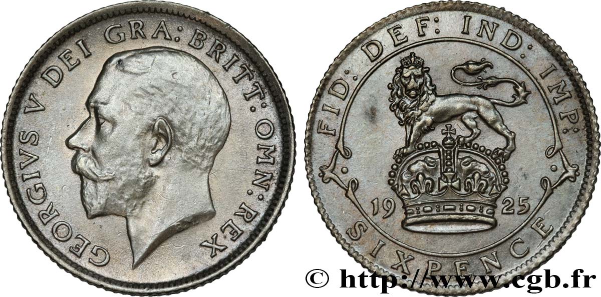 UNITED KINGDOM 6 Pence Georges V 1925  AU 