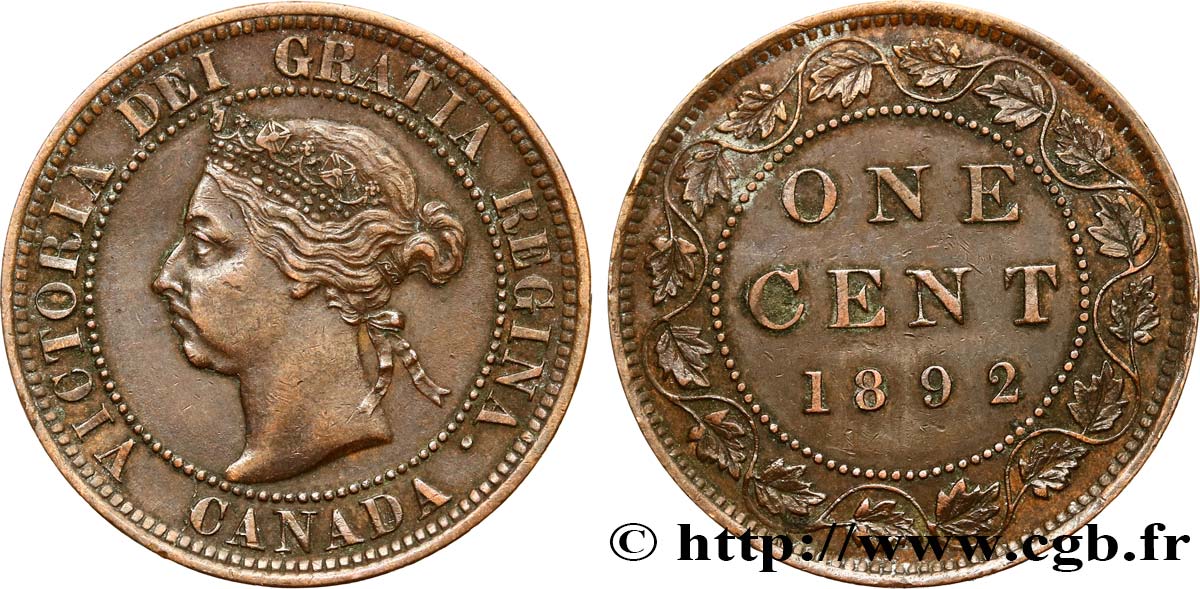 CANADA 1 Cent Victoria 1892  TTB+ 