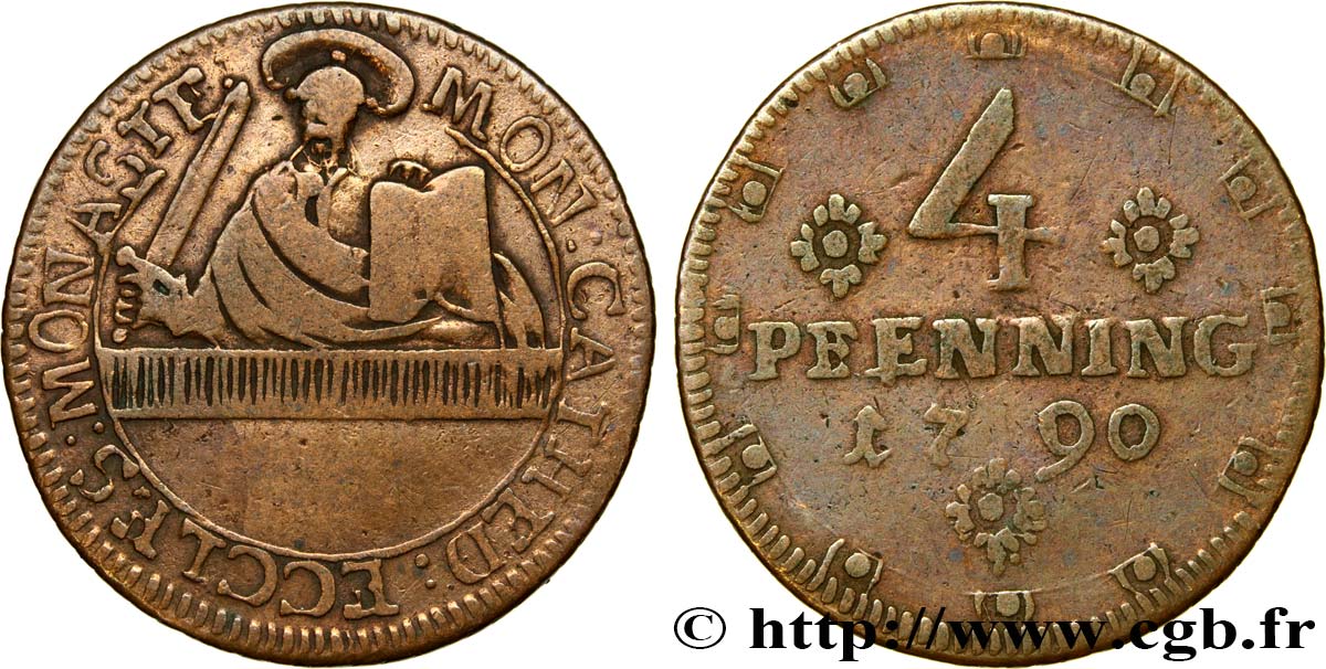 GERMANY - MUNSTER 4 Pfenning 1790  VF 