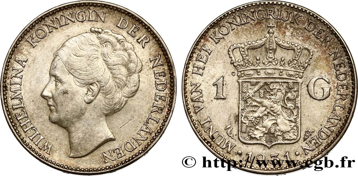 PAESI BASSI 1 Gulden Wilhelmina 1931  BB 