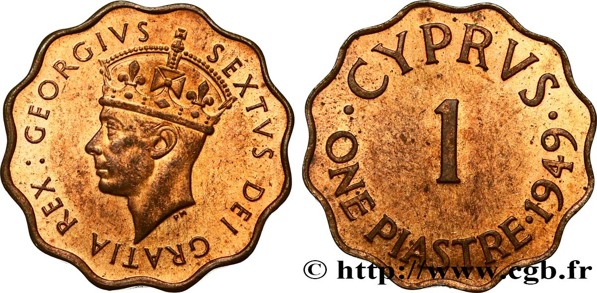 CYPRUS 1 Piastre Georges VI 1949  MS 