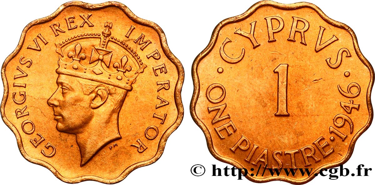 CYPRUS 1 Piastre Georges VI 1946  MS 