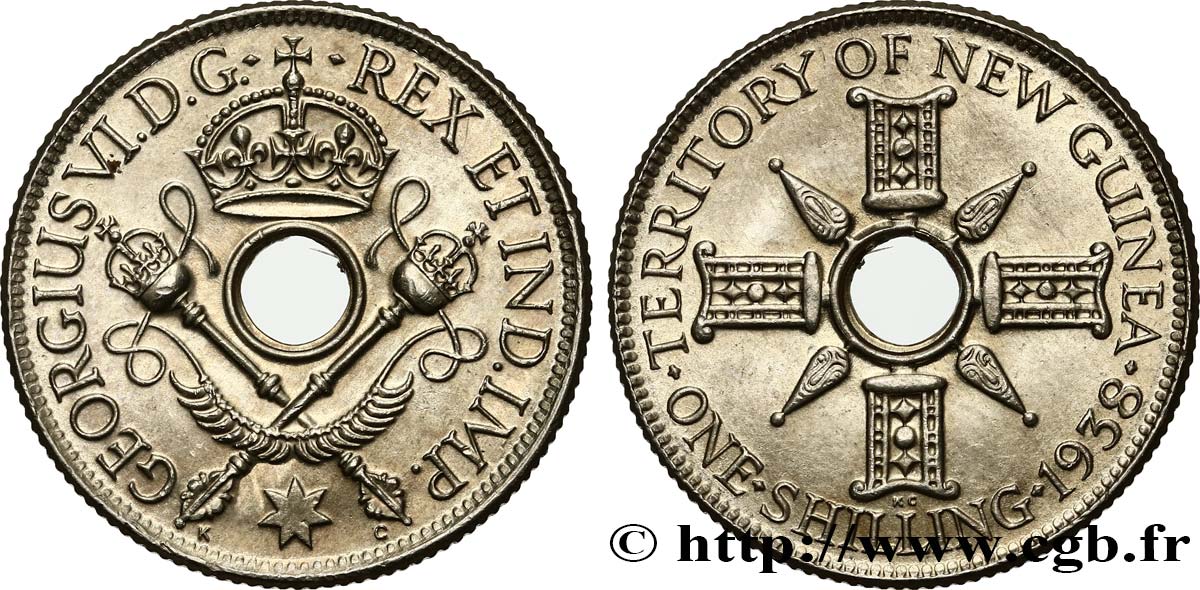 NEW GUINEA 1 Shilling Georges V 1938  MS 