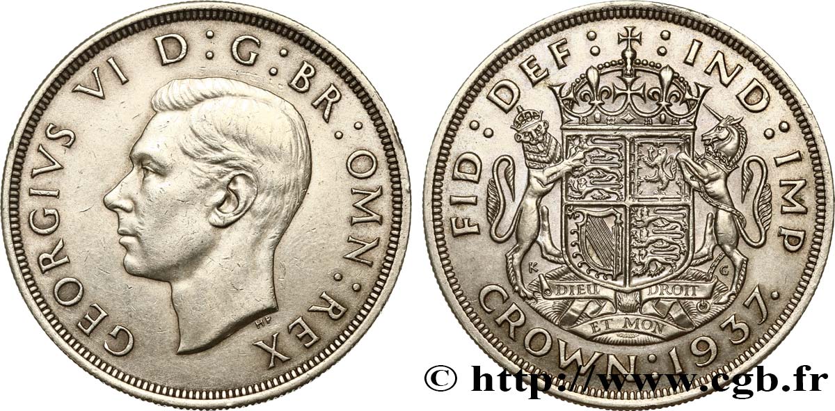 REINO UNIDO 1 Crown Georges VI 1937  MBC+/EBC 
