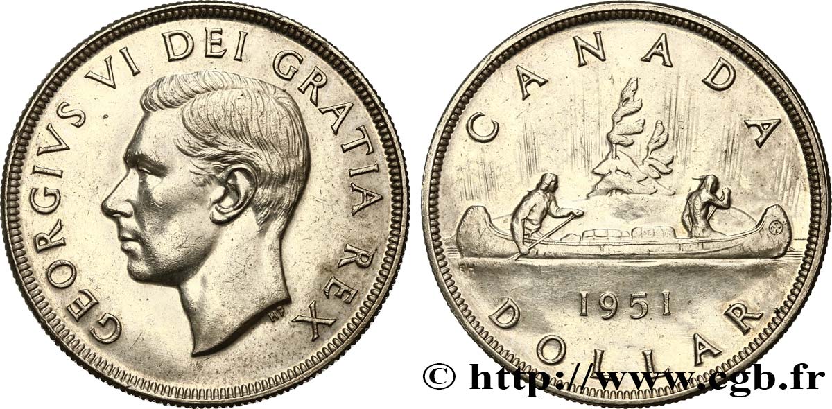 CANADA 1 Dollar Georges VI 1951  AU 