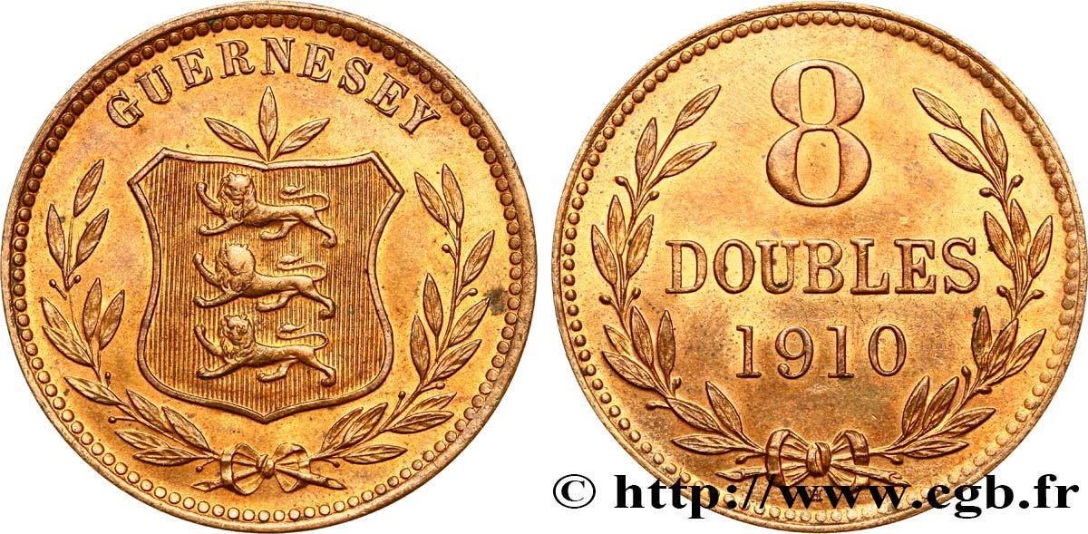 GUERNSEY 8 Doubles 1910 Heaton MS 