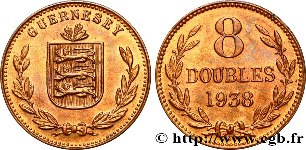 GUERNSEY 8 Doubles 1938 Heaton MS 