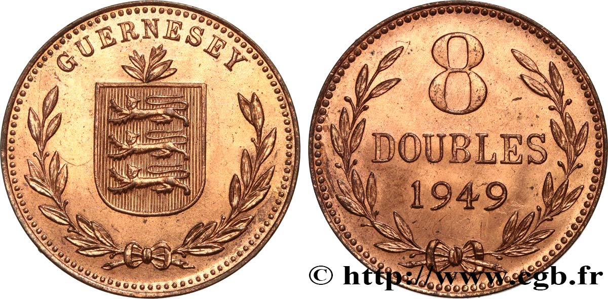 GUERNSEY 8 Doubles 1949 Heaton MS 