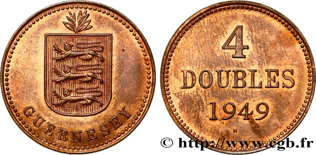 GUERNSEY 4 Doubles 1949 Heaton MS 