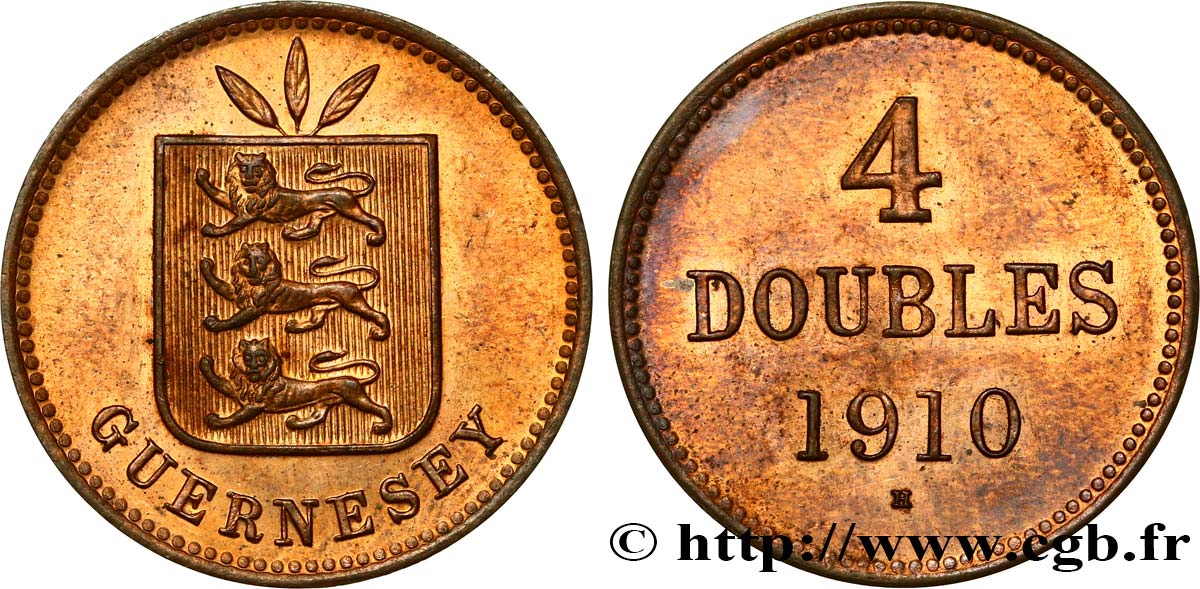 GUERNSEY 4 Doubles 1910 Heaton MS 