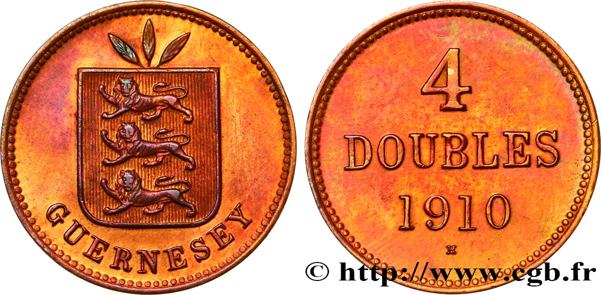 GUERNESEY 4 Doubles 1910 Heaton SUP 