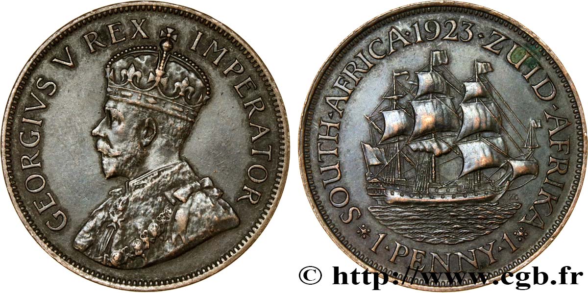 SUDAFRICA 1 Penny Georges V / voilier 1923  BB 