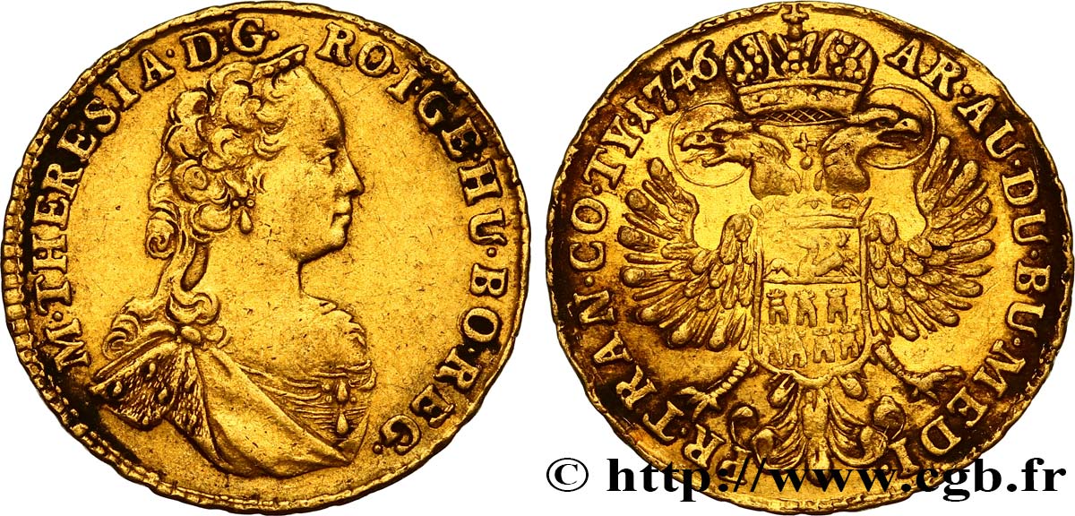 HUNGARY - TRANSYLVANIA - MARIA-THERESA Ducat d’or 1746 Karlsburg XF 