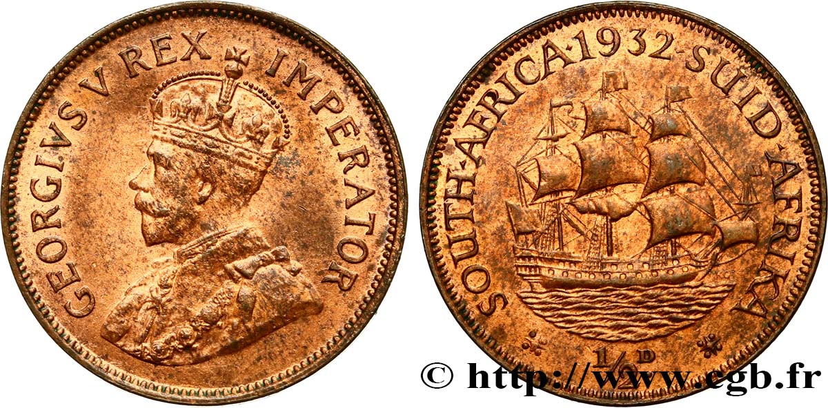 SOUTH AFRICA - UNION OF SOUTH AFRICA - GEORGE V 1/2 Penny 1932  MS 