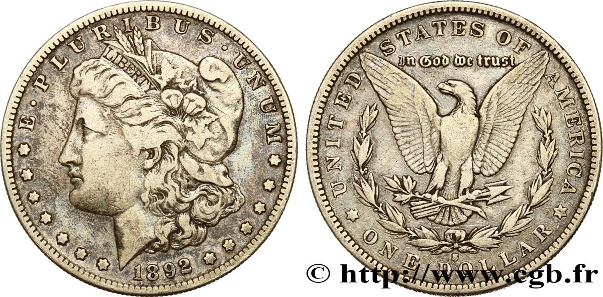 UNITED STATES OF AMERICA 1 Dollar Morgan 1892 San Francisco XF 