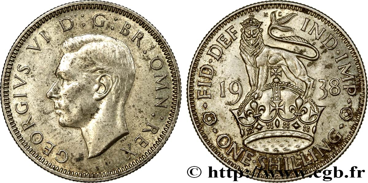 VEREINIGTEN KÖNIGREICH 1 Shilling Georges VI “England reverse” 1938  VZ 