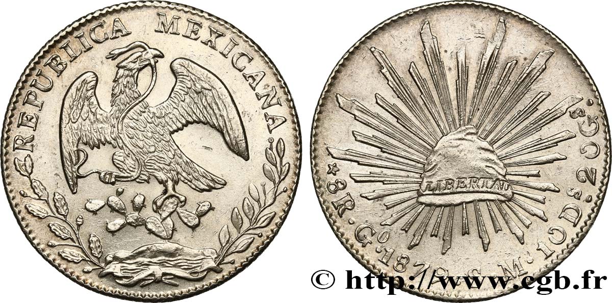 MEXIQUE 8 Reales 1879 Guanajuato - G° SUP 