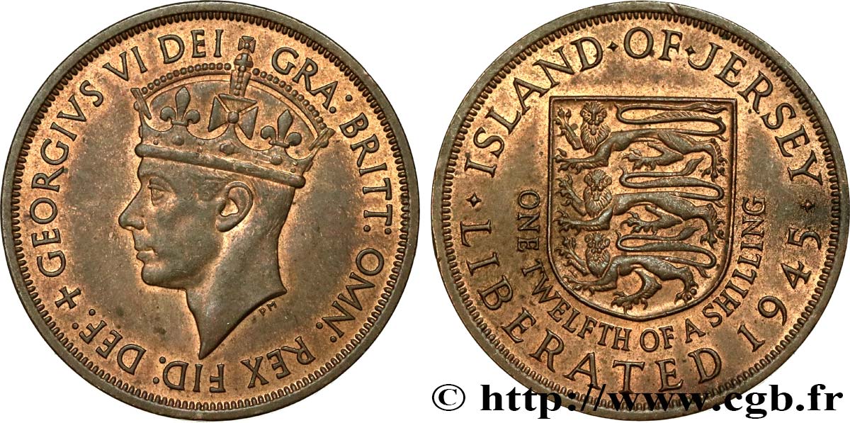 JERSEY 1/12 Shilling Georges VI 1945  q.SPL 