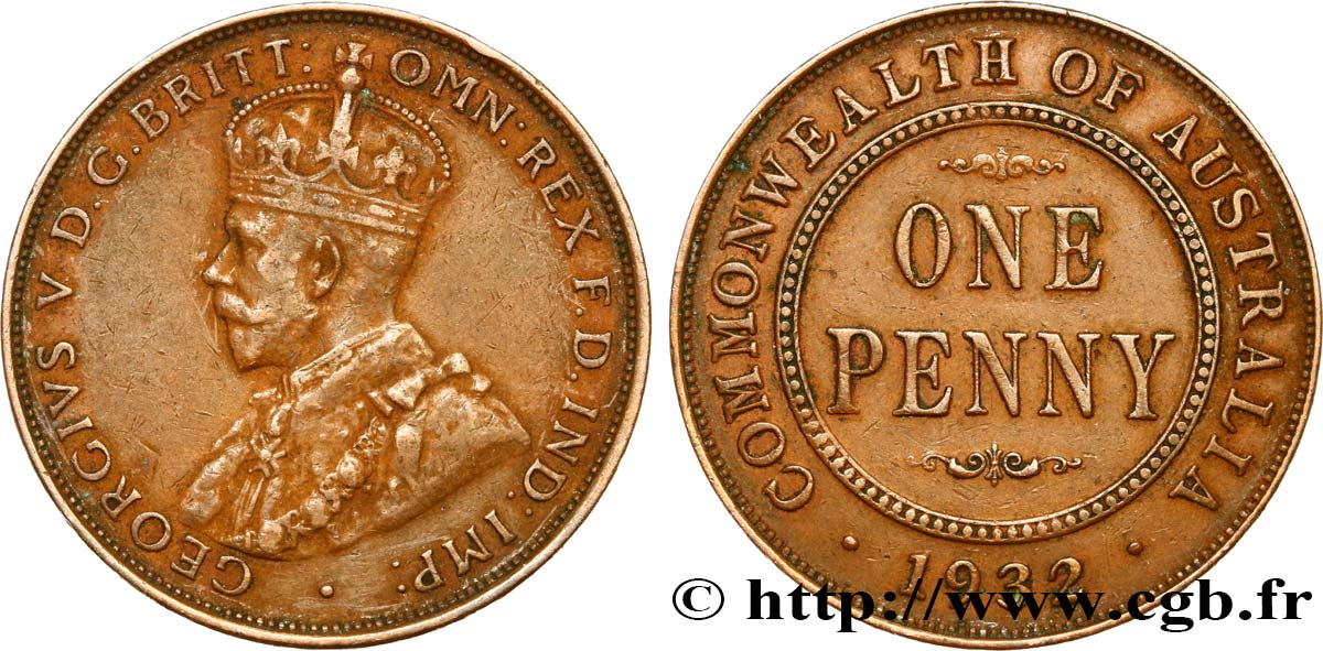 AUSTRALIA 1 Penny Georges V 1932 Melbourne XF 