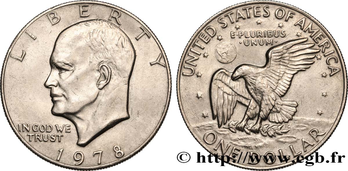 STATI UNITI D AMERICA 1 Dollar Eisenhower / aigle posé sur la Lune 1978 Philadelphie SPL 