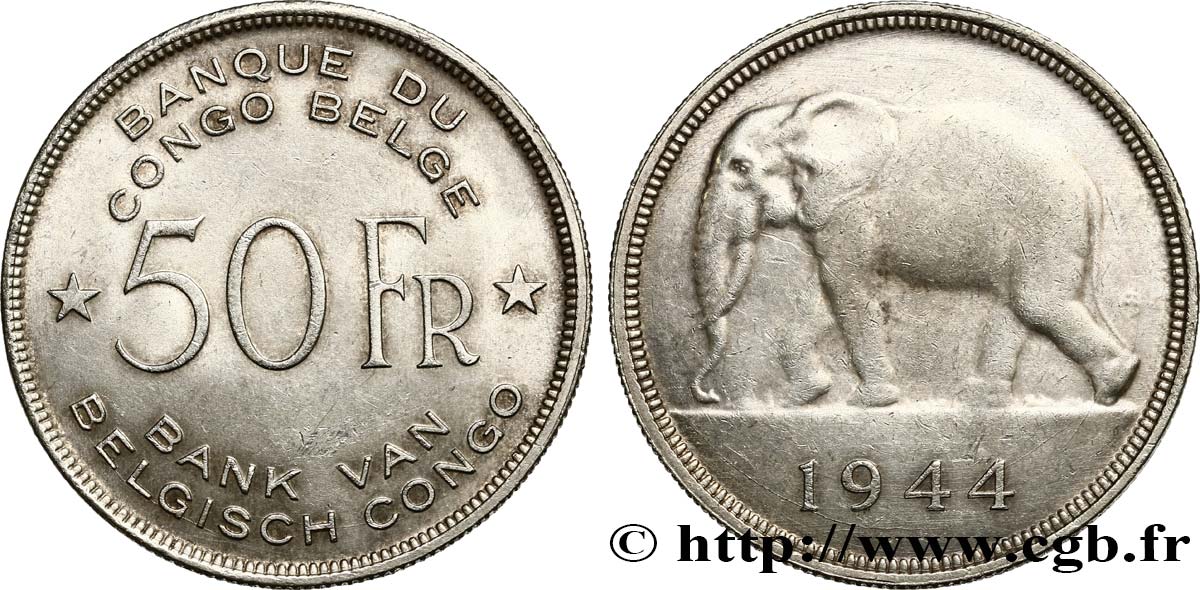 BELGA CONGO 50 Francs 1944  MBC+/MBC 