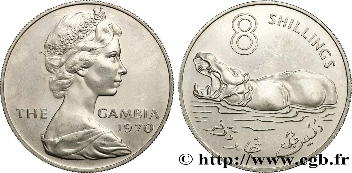 GAMBIA 8 Shillings Elisabeth II 1970  MS 