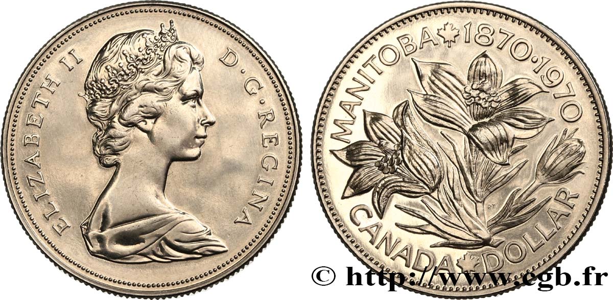 KANADA 1 Dollar Manitoba Elisabeth II 1970  fST 