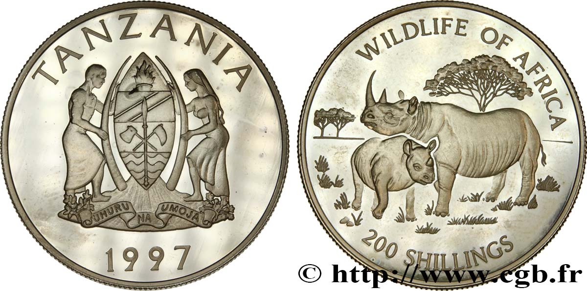 TANZANIA 200 Shillings Proof 1997  MS 