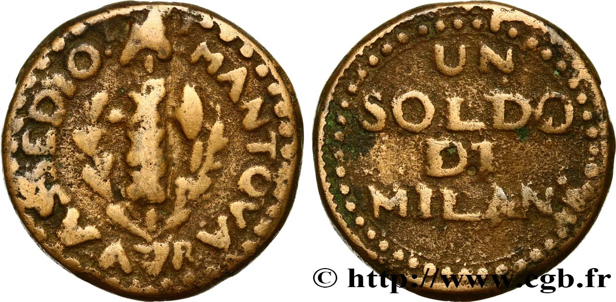 ITALIA - MANTUA 1 Soldo monnaie du second siège de Mantoue (1799) N.D. Mantoue BC 